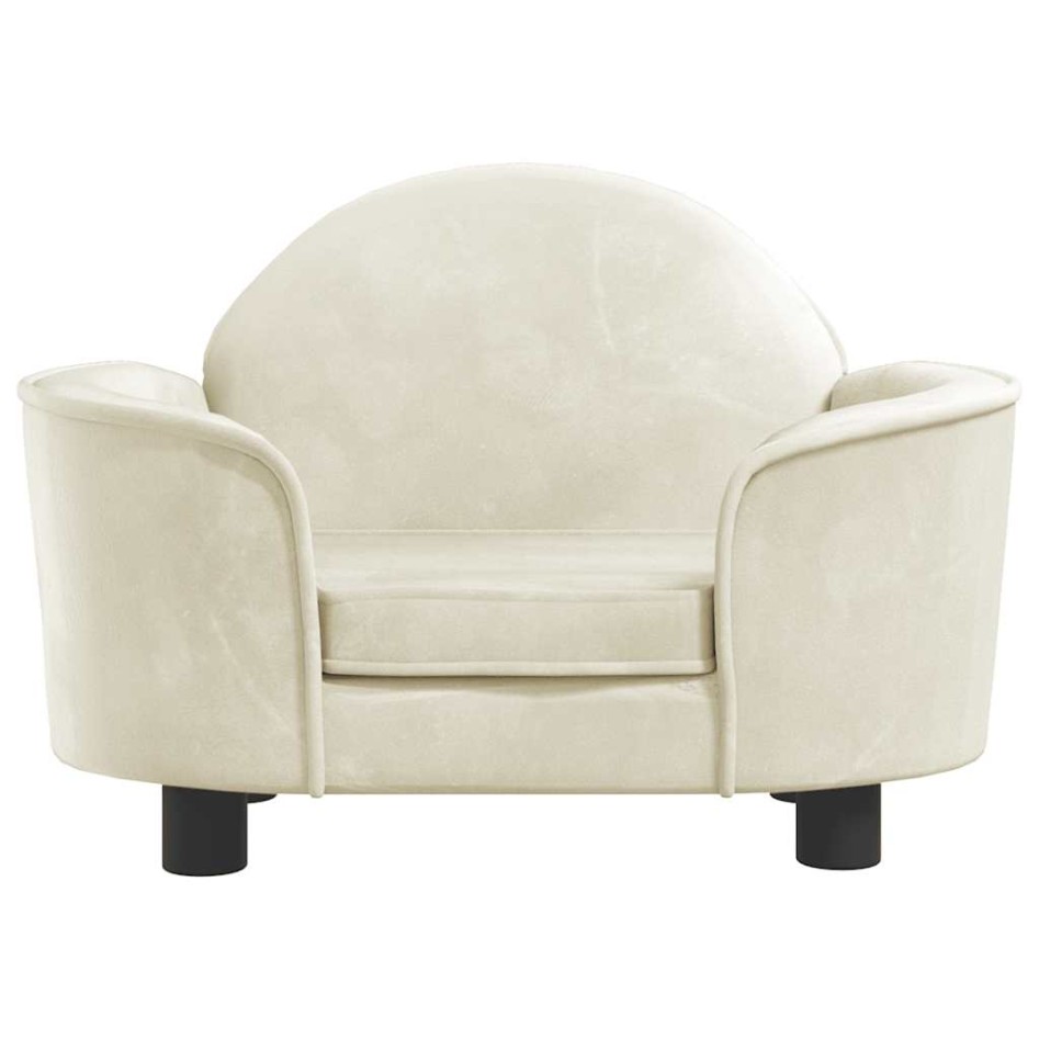 Cama para perros de terciopelo crema 66x40x45