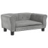 Cama para perros de terciopelo gris claro 70x45x30