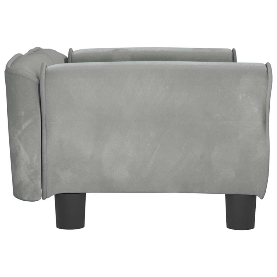 Cama para perros de terciopelo gris claro 70x45x30