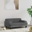 Cama para perros de terciopelo gris oscuro 70x45x30 cm
