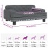 Cama para perros de terciopelo gris oscuro 70x45x30