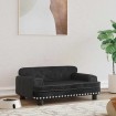 Cama para perros de terciopelo negra 70x45x30 cm
