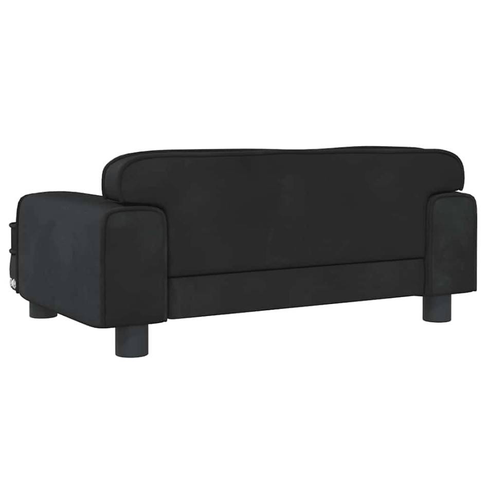 Cama para perros de terciopelo negra 70x45x30
