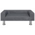 Cama para perros de terciopelo gris oscuro 70x45x26,5