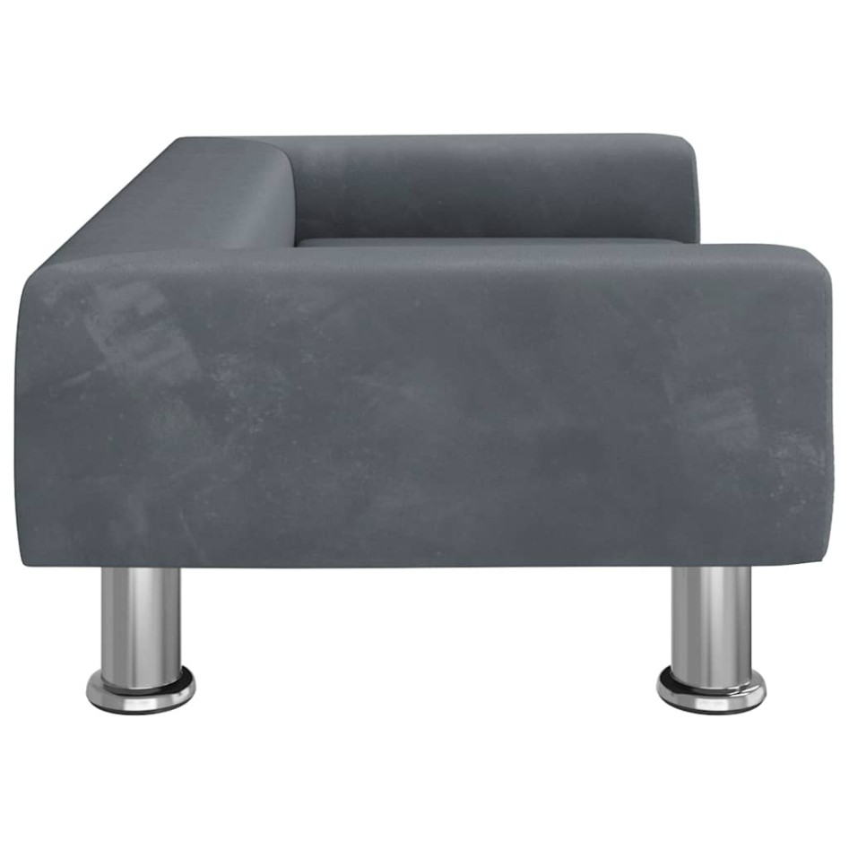 Cama para perros de terciopelo gris oscuro 70x45x26,5
