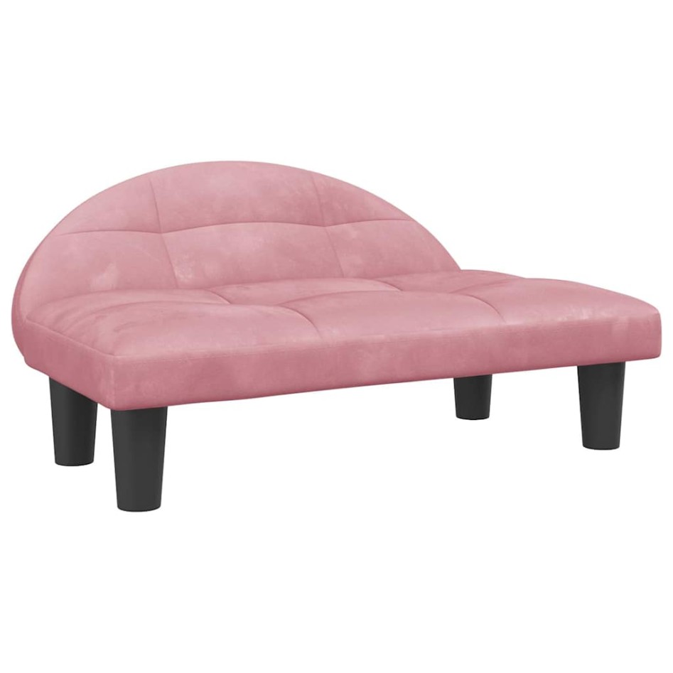 Cama para perros de terciopelo rosa 70x52x30