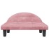 Cama para perros de terciopelo rosa 70x52x30