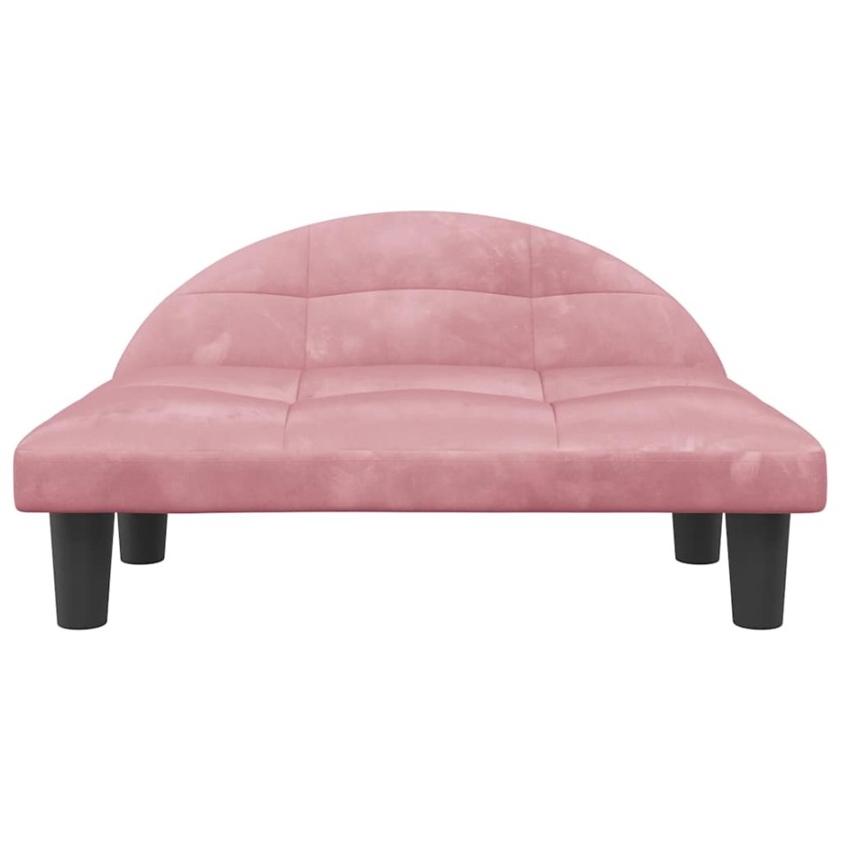 Cama para perros de terciopelo rosa 70x52x30