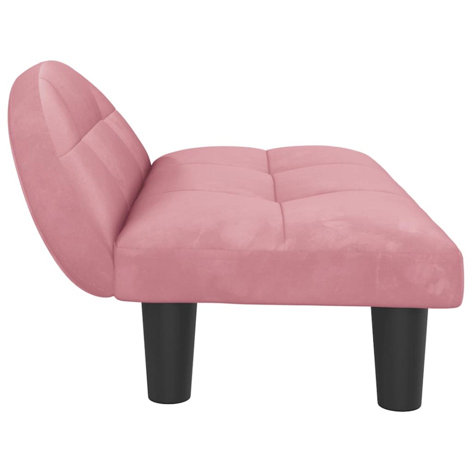 Cama para perros de terciopelo rosa 70x52x30