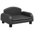 Cama para perros de cuero sintético negra 50x40x30