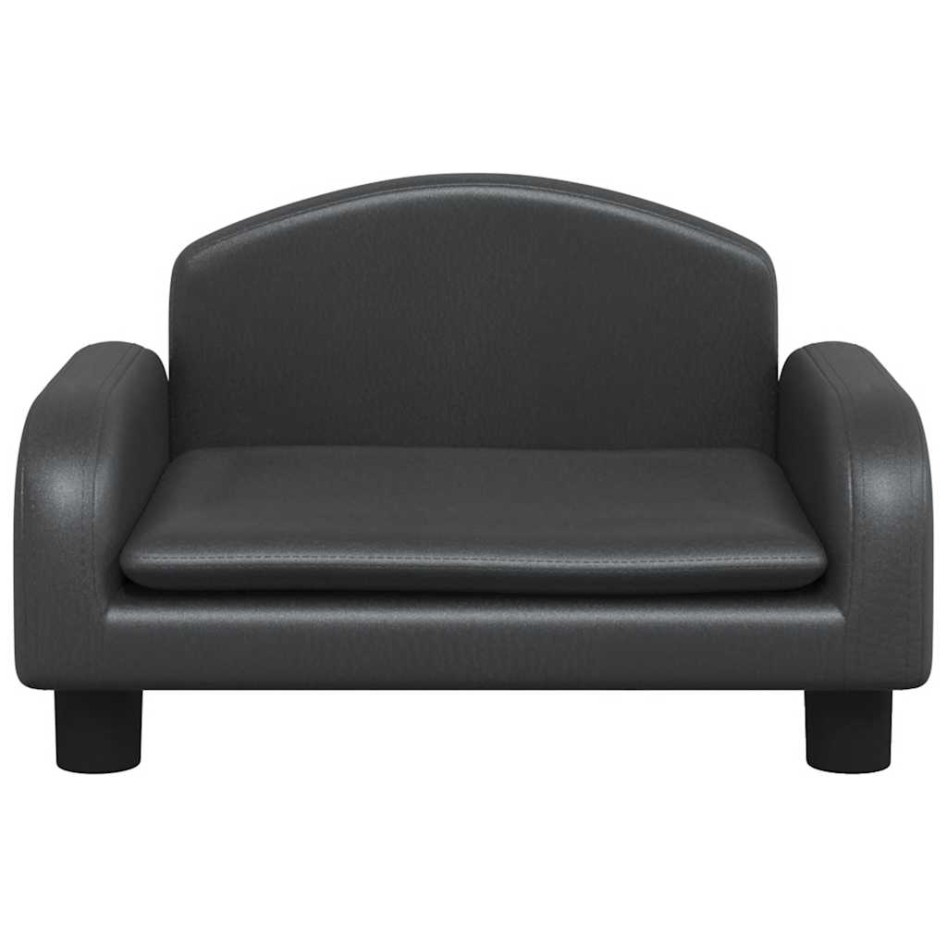 Cama para perros de cuero sintético negra 50x40x30