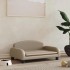 Cama para perros de cuero sintético color capuchino 70x45x30