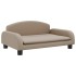 Cama para perros de cuero sintético color capuchino 70x45x30