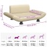 Cama para perros de tela crema 70x45x28