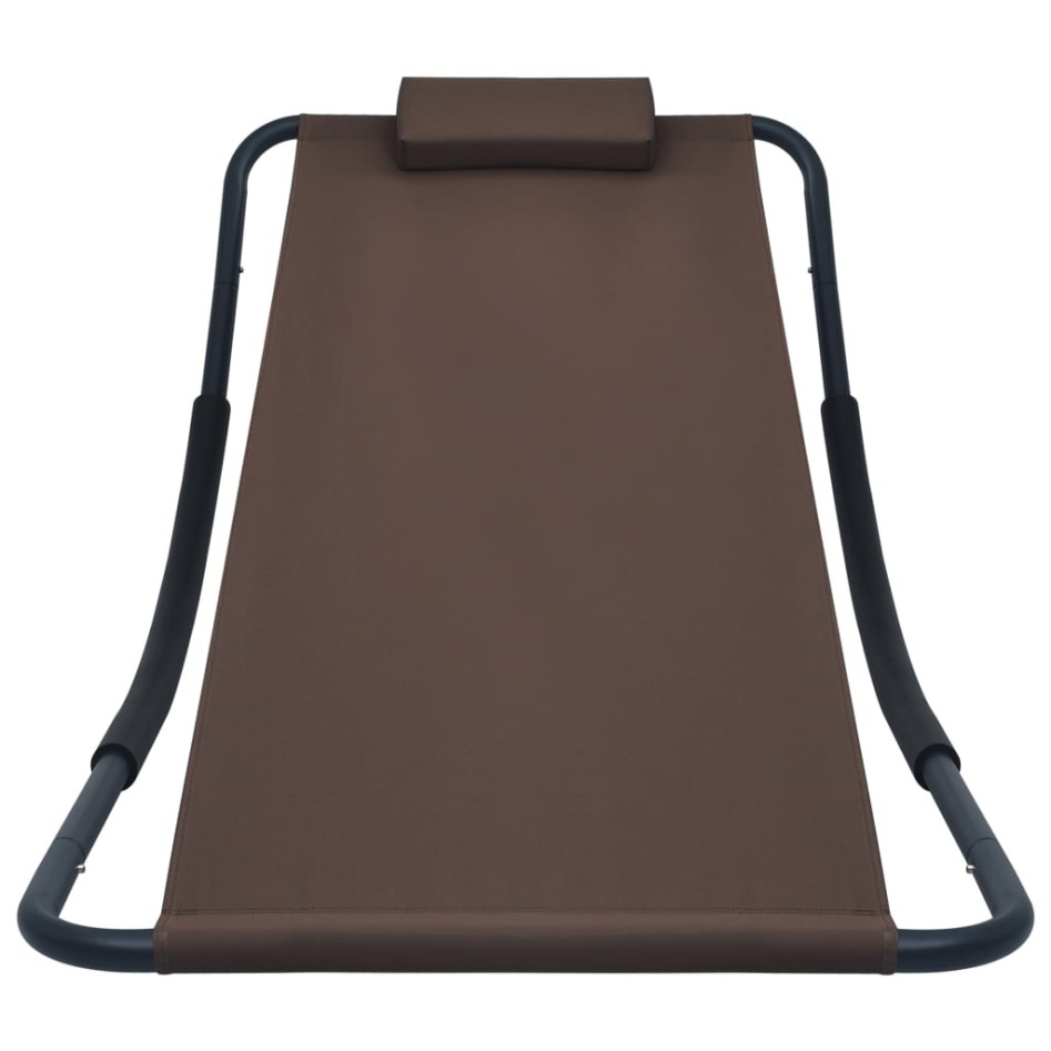 Tumbona de acero marrón 200x90