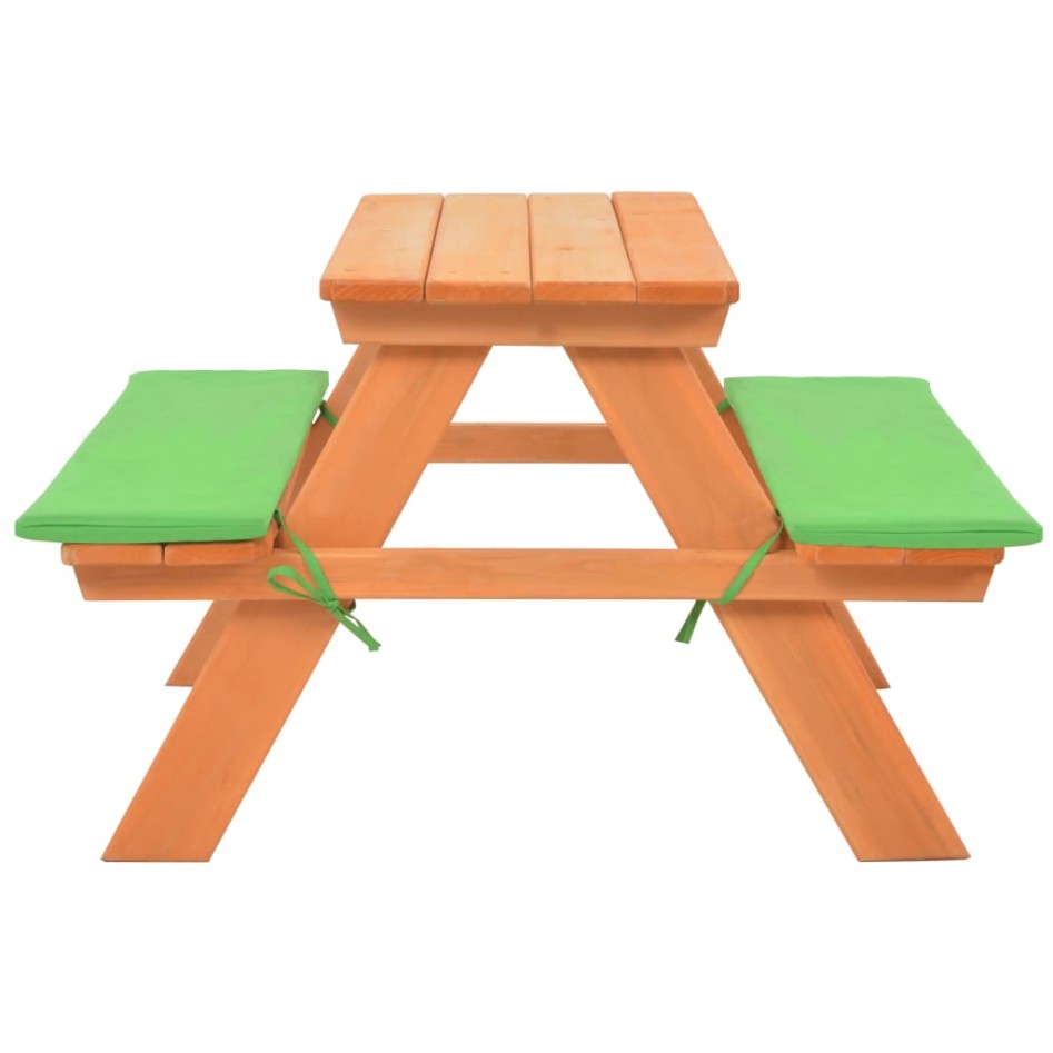 Mesa de pícnic para niños con bancos madera abeto 89x79x50