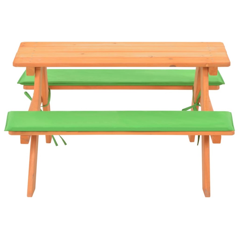 Mesa de pícnic para niños con bancos madera abeto 89x79x50