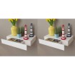 Estantes de pared flotantes con cajones 2 uds blanco 48 cm