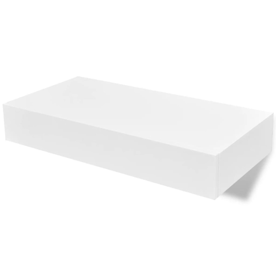 Estantes de pared flotantes con cajones 2 uds blanco 48