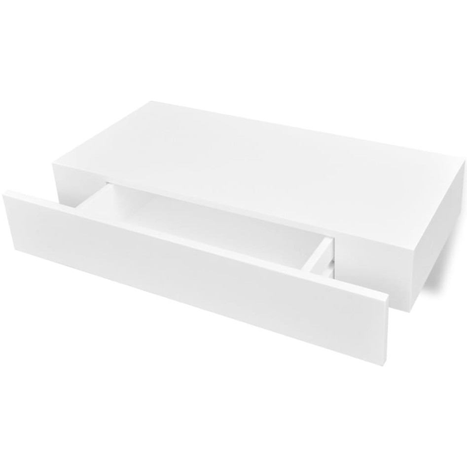 Estantes de pared flotantes con cajones 2 uds blanco 48
