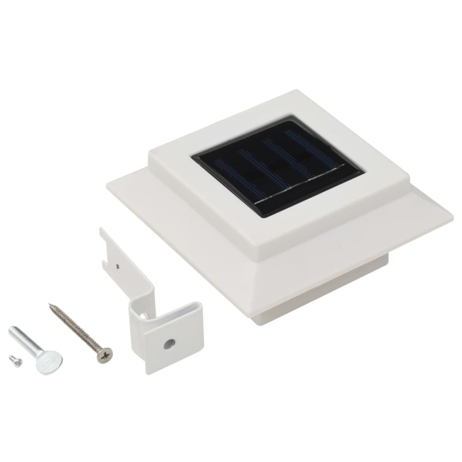 Lámparas solares cuadradas de exterior blancas 12 uds LED 12