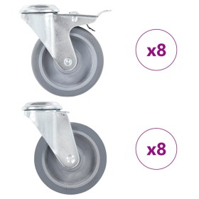 Ruedas giratorias con agujero pasador 16 unidades 100
