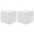 Puf 2 unidades cuero sintético blanco 30x30x30