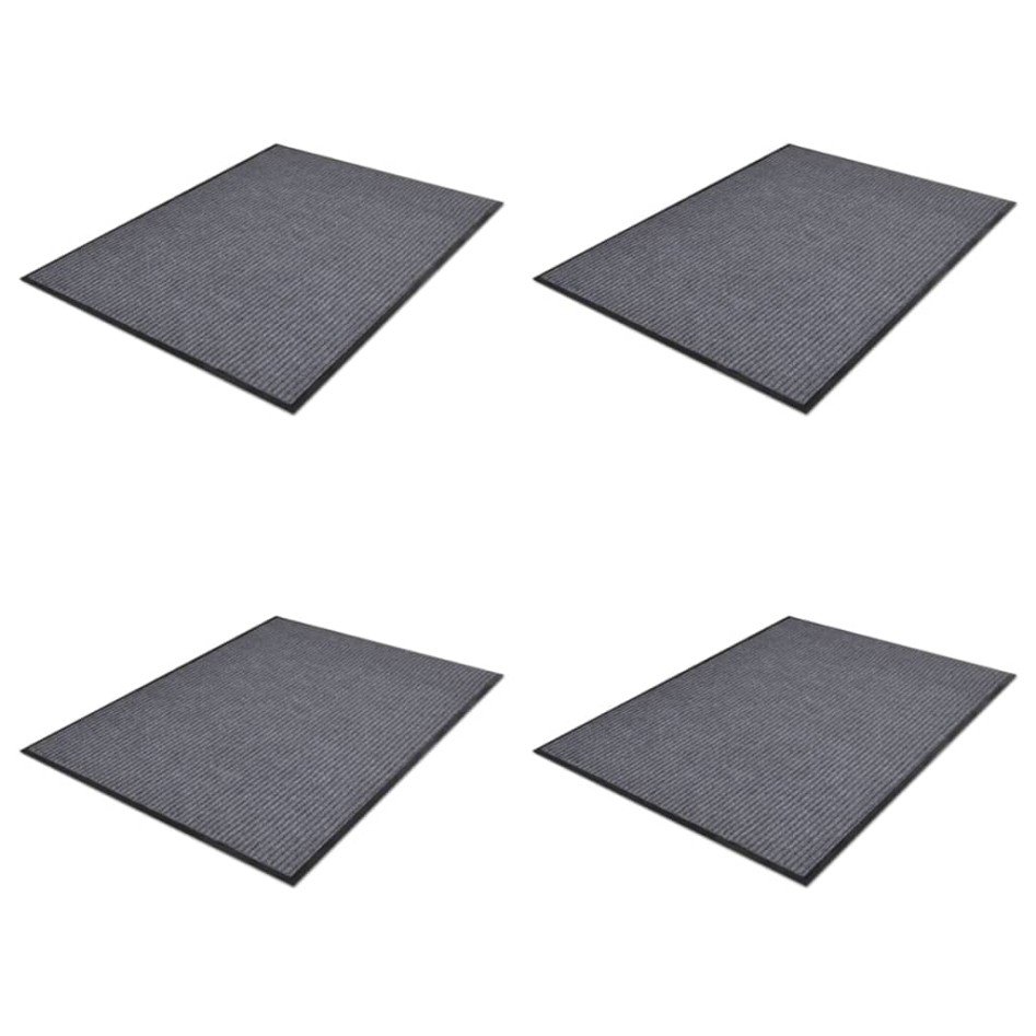 Felpudos de PVC 4 unidades gris 90x60