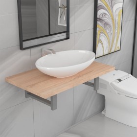Conjunto de muebles de baño 2 piezas cerámica