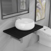 Conjunto de muebles de baño 2 piezas cerámica negro