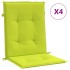 Cojín silla jardín respaldo bajo 4 uds tela Oxford verde