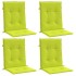 Cojín silla jardín respaldo bajo 4 uds tela Oxford verde