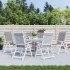 Cojín silla de jardín respaldo alto 6 uds tela gris 120x50x3