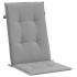 Cojín silla de jardín respaldo alto 6 uds tela gris 120x50x3
