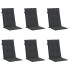 Cojín silla de jardín respaldo alto 6 uds tela negro