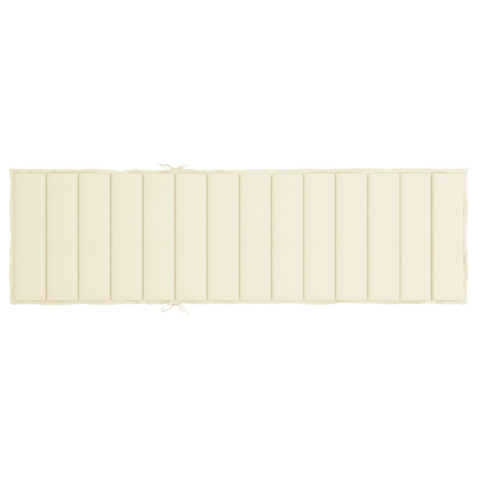 Cojín de tumbona de tela Oxford crema 200x70x3