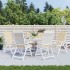 Cojín silla de jardín respaldo alto 6 uds tela beige