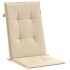 Cojín silla de jardín respaldo alto 6 uds tela beige