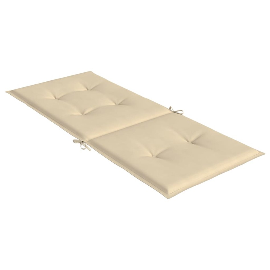 Cojín silla de jardín respaldo alto 6 uds tela beige