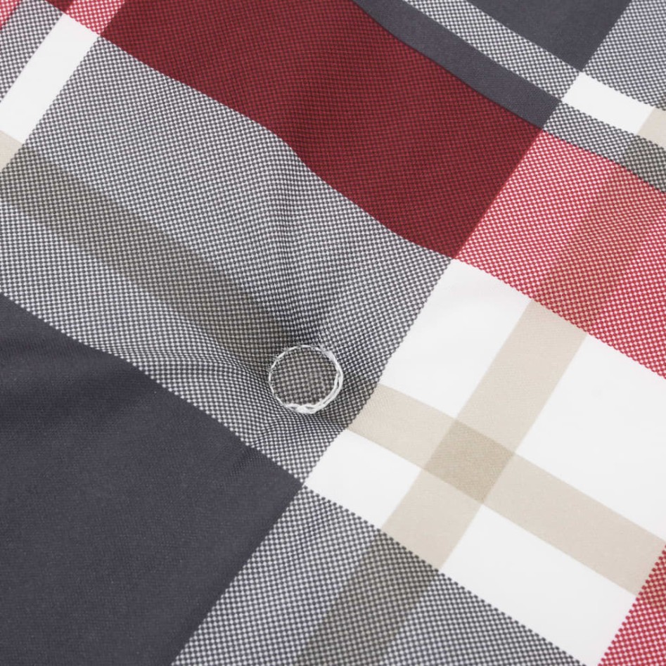 Cojín silla jardín respaldo alto 4 uds cuadros rojo 120x50x3