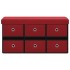 Banco almacenaje plegable lino sintético rojo tinto 76x38x38