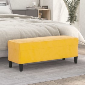 Banco de terciopelo amarillo 100x35x41