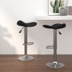 Taburete de cocina 2 uds acero cromado cuero artificial negro