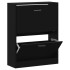 Mueble zapatero madera contrachapada negro 63x24x81