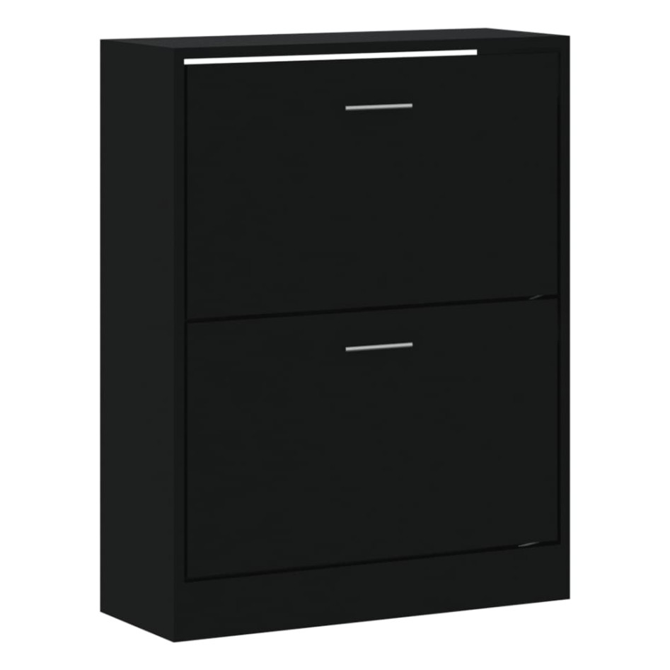 Mueble zapatero madera contrachapada negro 63x24x81