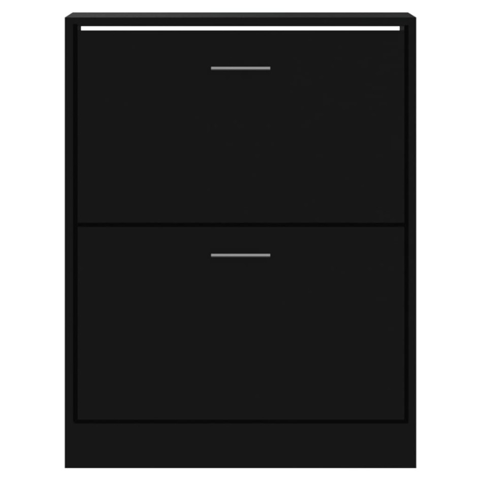 Mueble zapatero madera contrachapada negro 63x24x81