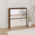 Mueble zapatero con espejo 2 niveles roble marrón 63x17x67