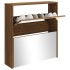 Mueble zapatero con espejo 2 niveles roble marrón 63x17x67