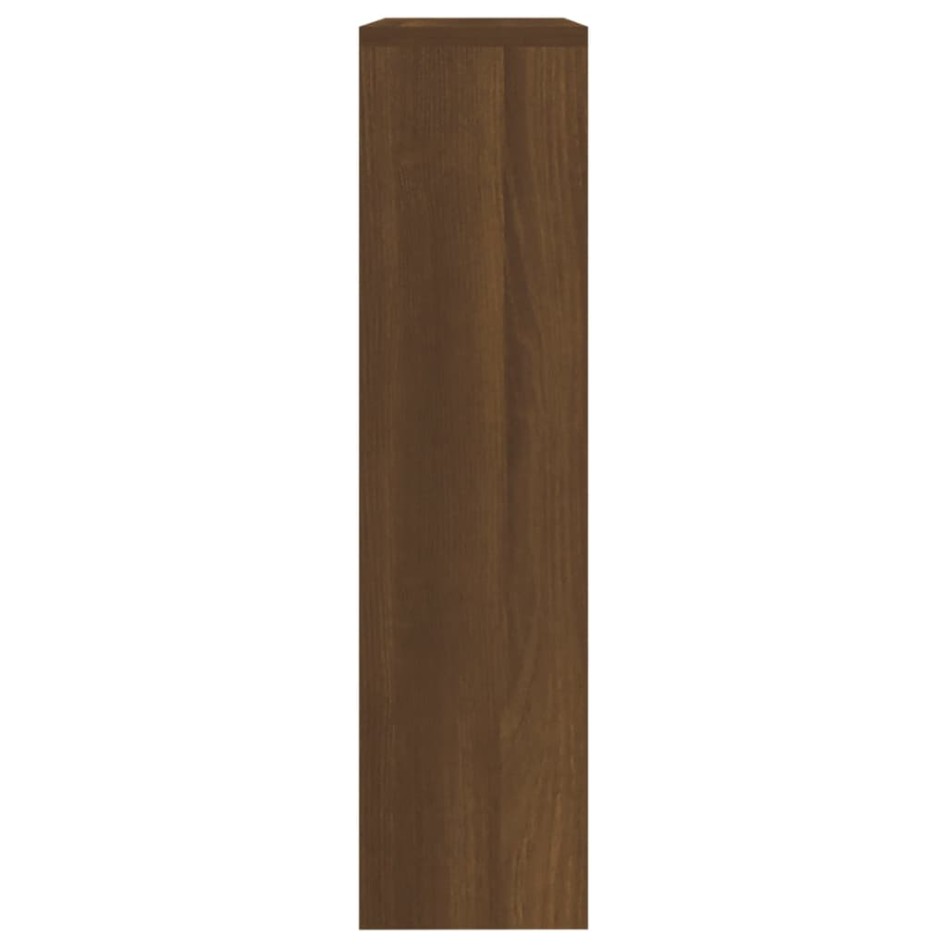 Mueble zapatero con espejo 2 niveles roble marrón 63x17x67