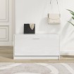 Banco zapatero madera contrachapada blanco brillo 80x24x45 cm